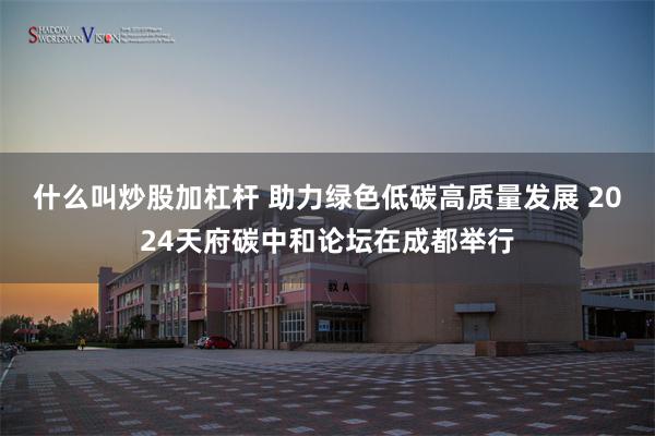 什么叫炒股加杠杆 助力绿色低碳高质量发展 2024天府碳中和论坛在成都举行