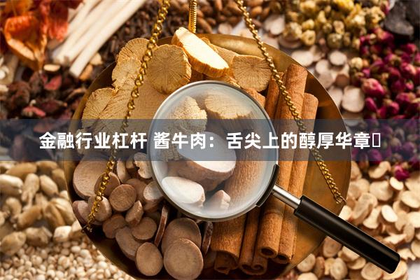 金融行业杠杆 酱牛肉：舌尖上的醇厚华章​