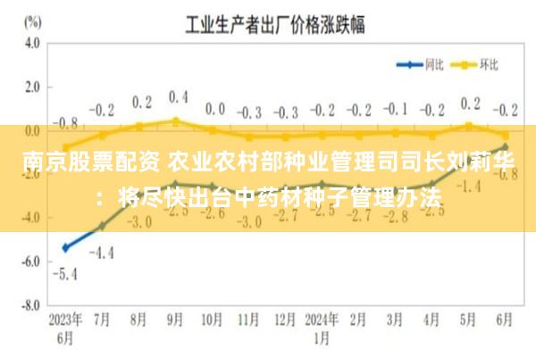 南京股票配资 农业农村部种业管理司司长刘莉华：将尽快出台中药材种子管理办法