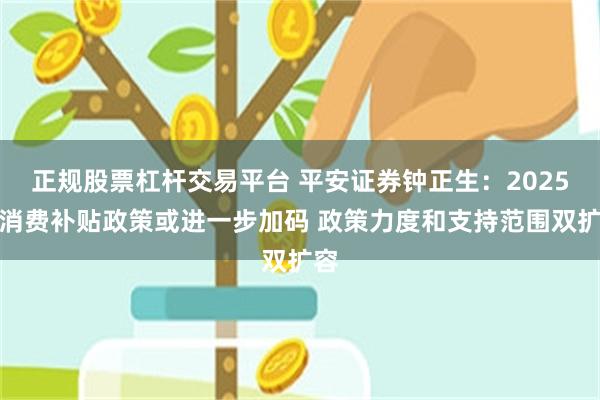 正规股票杠杆交易平台 平安证券钟正生：2025年消费补贴政策或进一步加码 政策力度和支持范围双扩容