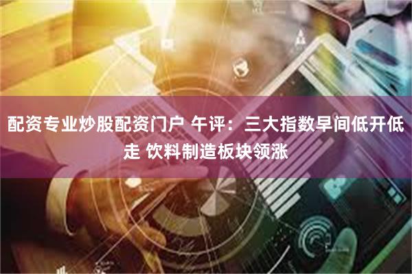 配资专业炒股配资门户 午评：三大指数早间低开低走 饮料制造板块领涨