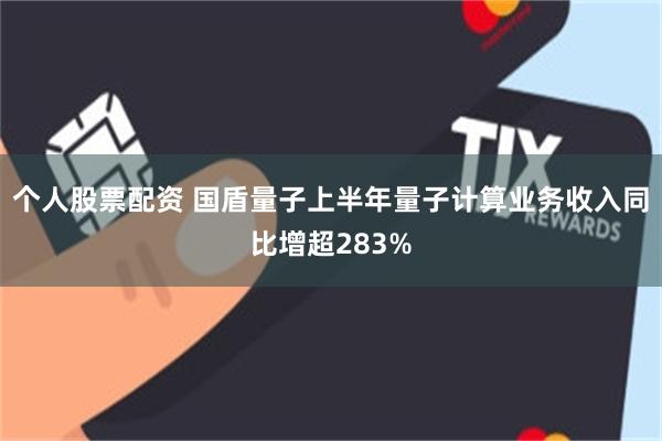 个人股票配资 国盾量子上半年量子计算业务收入同比增超283%