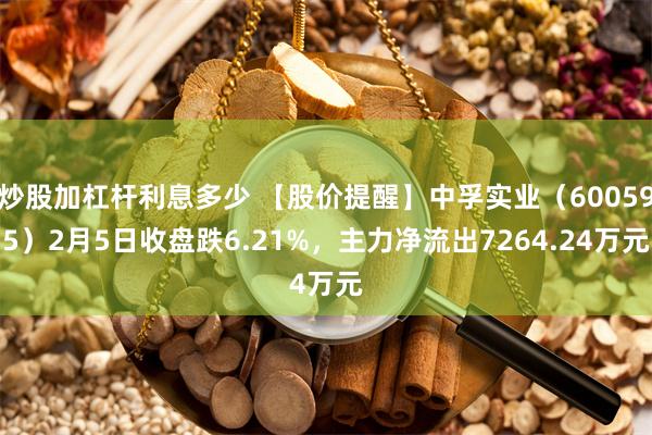炒股加杠杆利息多少 【股价提醒】中孚实业（600595）2月5日收盘跌6.21%，主力净流出7264.24万元