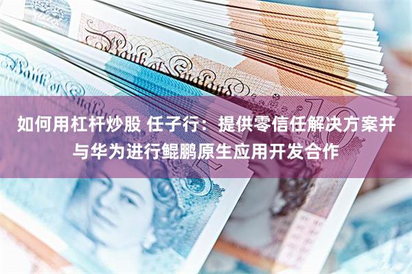 如何用杠杆炒股 任子行：提供零信任解决方案并与华为进行鲲鹏原生应用开发合作