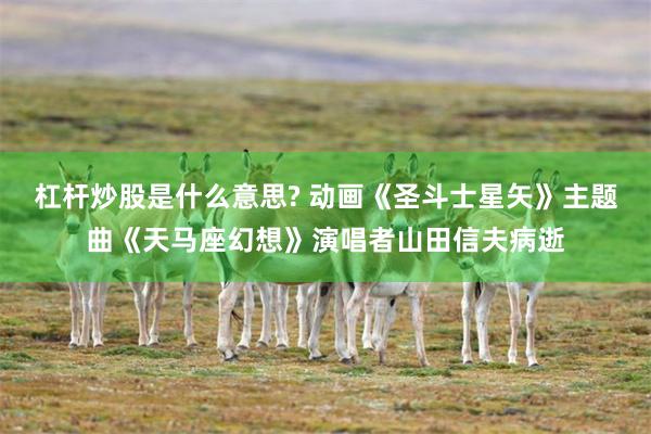 杠杆炒股是什么意思? 动画《圣斗士星矢》主题曲《天马座幻想》演唱者山田信夫病逝