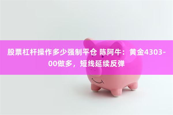 股票杠杆操作多少强制平仓 陈阿牛：黄金4303-00做多，短线延续反弹