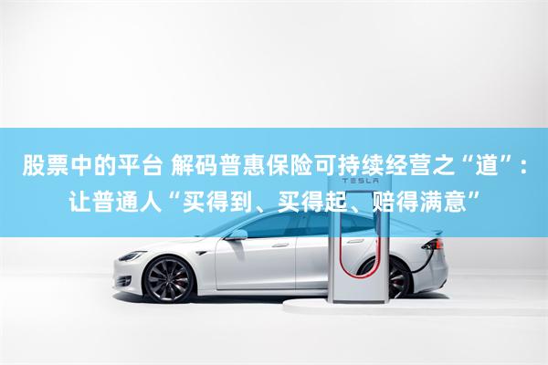 股票中的平台 解码普惠保险可持续经营之“道”：让普通人“买得到、买得起、赔得满意”