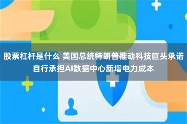 股票杠杆是什么 美国总统特朗普推动科技巨头承诺自行承担AI数据中心新增电力成本