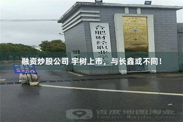 融资炒股公司 宇树上市，与长鑫或不同！