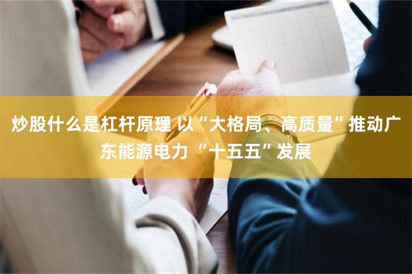 炒股什么是杠杆原理 以“大格局、高质量”推动广东能源电力 “十五五”发展
