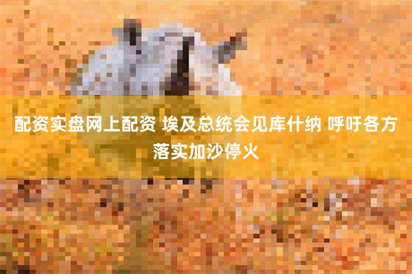 配资实盘网上配资 埃及总统会见库什纳 呼吁各方落实加沙停火