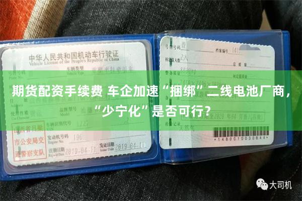 期货配资手续费 车企加速“捆绑”二线电池厂商，“少宁化”是否可行？