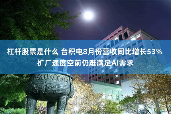 杠杆股票是什么 台积电8月份营收同比增长53% 扩厂速度空前仍难满足AI需求