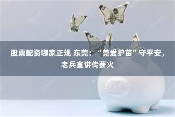 股票配资哪家正规 东莞：“莞爱护苗”守平安，老兵宣讲传薪火