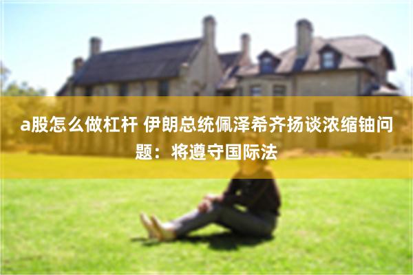 a股怎么做杠杆 伊朗总统佩泽希齐扬谈浓缩铀问题：将遵守国际法